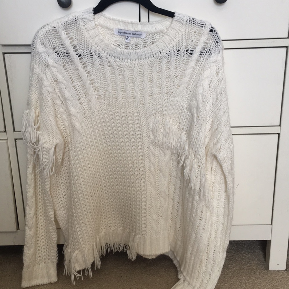 Cupcakes and Cashmere fringe sweater